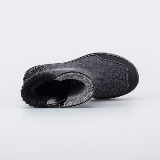 667055-41 Валенки для мальчика Медведь-сноубордист для мальчики серый + черный фото №4