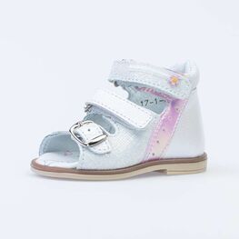 022088-23 Босоножки для девочки кожаные для девочки белый