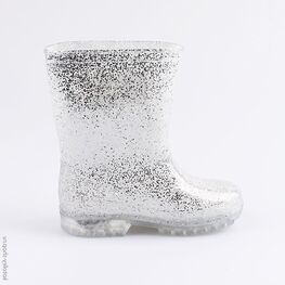 466006-11 Резиновые сапоги с LED-подсветкой для девочки серебрист. фото №2
