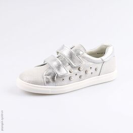 732223-22 Полуботинки для девочки серебрист.