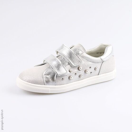 732223-22 Полуботинки для девочки серебрист.