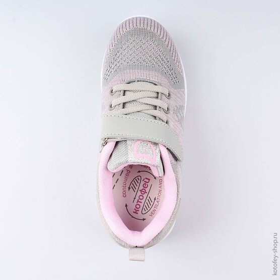 644211-71 Кроссовки с LED-подсветкой на подошве для девочки сер-роз фото №4