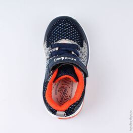 144100-72 Кроссовки с LED-подсветкой на подошве для мальчики син-ора фото №4