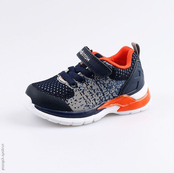 144100-72 Кроссовки с LED-подсветкой на подошве для мальчики син-ора