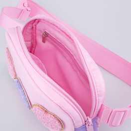 02819014-40 Сумка поясная с патчами для девочки для девочки розовый,сиреневый фото №4