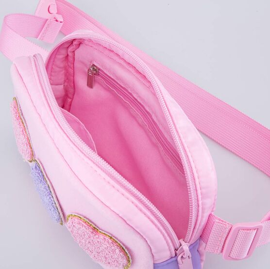 02819014-40 Сумка поясная с патчами для девочки для девочки розовый,сиреневый фото №4