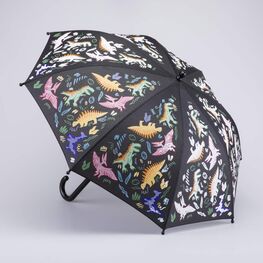03707210-40 Черный зонт с гидрохромным принтом Динозавры для мальчики черный,оранжевый