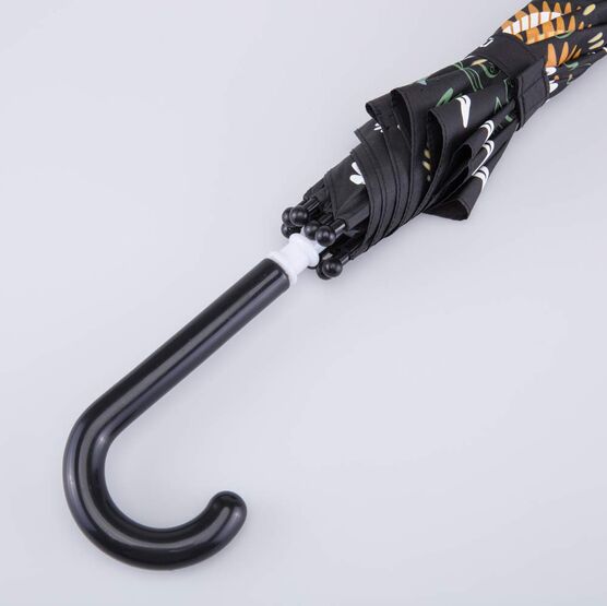 03707210-40 Черный зонт с гидрохромным принтом Динозавры для мальчики черный,оранжевый фото №4