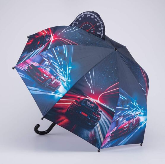 03707211-40 Черный зонт для детей Автогонки для мальчики черный