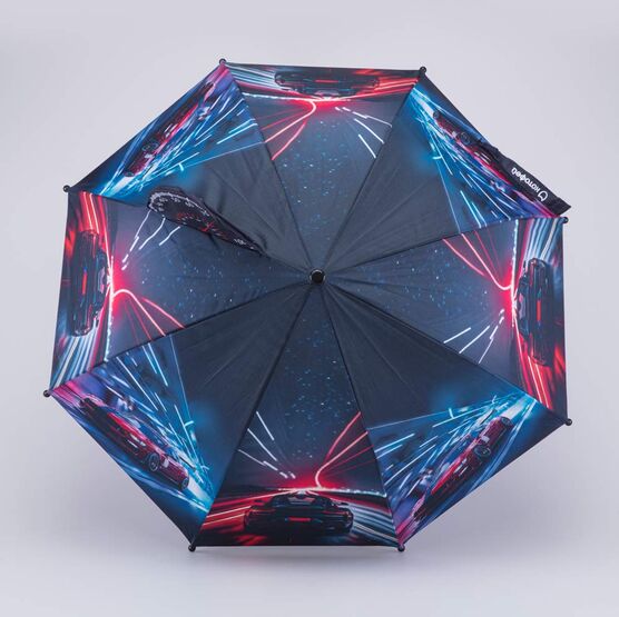 03707211-40 Черный зонт для детей Автогонки для мальчики черный фото №2