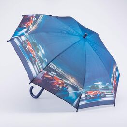 03707202-40 Зонт-трость Скорость синий-оранжевый для мальчики синий + оранжевый