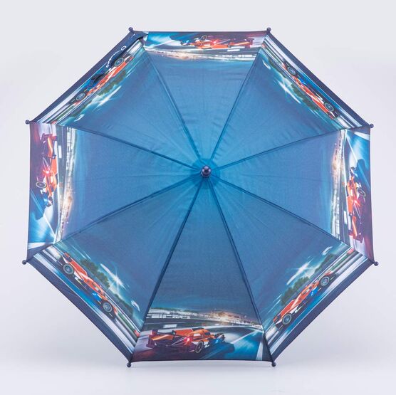 03707202-40 Зонт-трость Скорость синий-оранжевый для мальчики синий + оранжевый фото №2