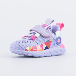 144202-12 Кроссовки для девочки из вязаного текстиля для девочки сиреневый