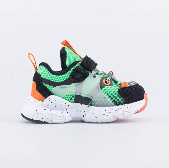 144213-71 Легкие кроссовки для мальчика для мальчики чер-зел фото №2