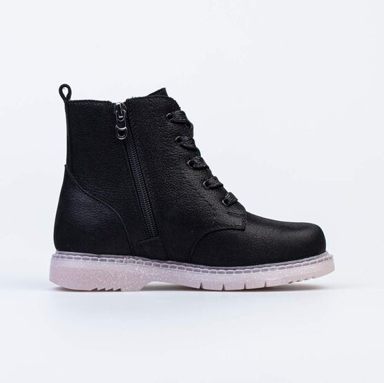 652212-31 Черные утепленные ботинки для девочки черный фото №2