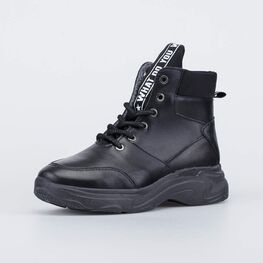 752217-33 Утепленные ботинки для девочки на весну/осень для девочки черный