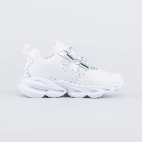 344435-73 Белые кроссовки с LED и Softshell для девочки белый фото №2