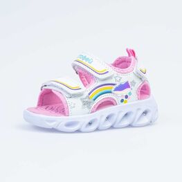 123013-11 Пляжная обувьс LED-подсветкой на подошве для девочки персиковый