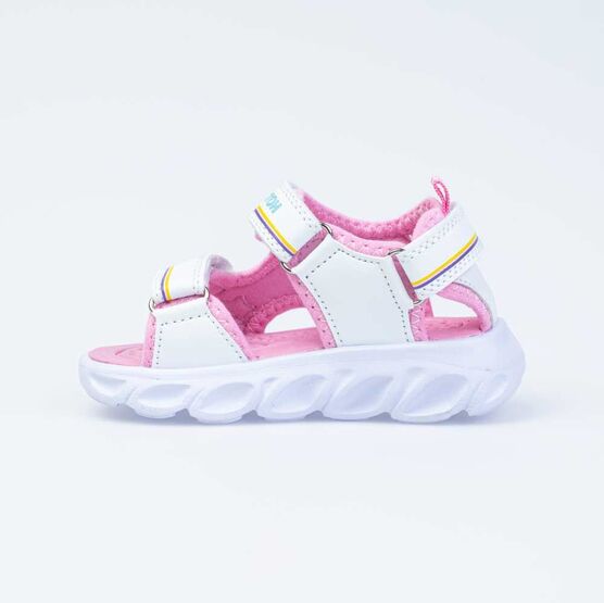 123013-11 Пляжная обувьс LED-подсветкой на подошве для девочки персиковый фото №2