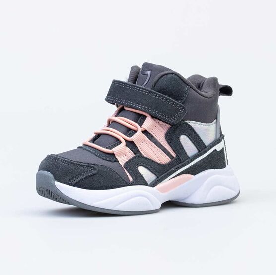 354060-71 Ботинки для девочки сер-роз