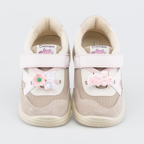 044015-12 Детские кроссовки для девочки для девочки бежевый,розовый фото №6