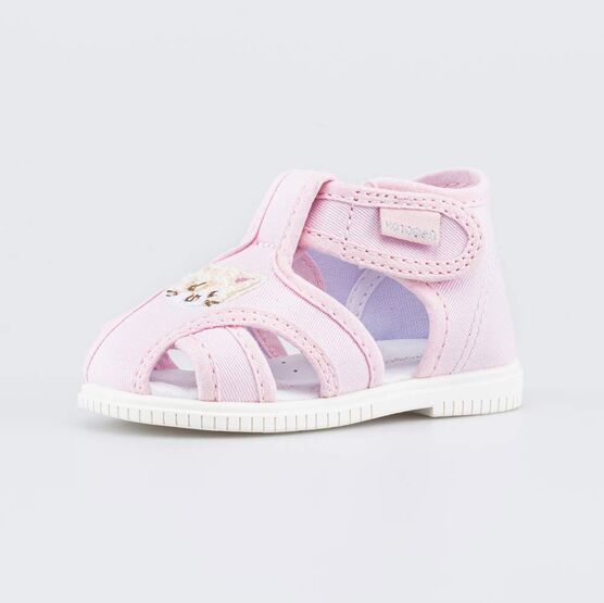 121075-71 Текстильная обувь для первых шагов Котенок для девочки розовый