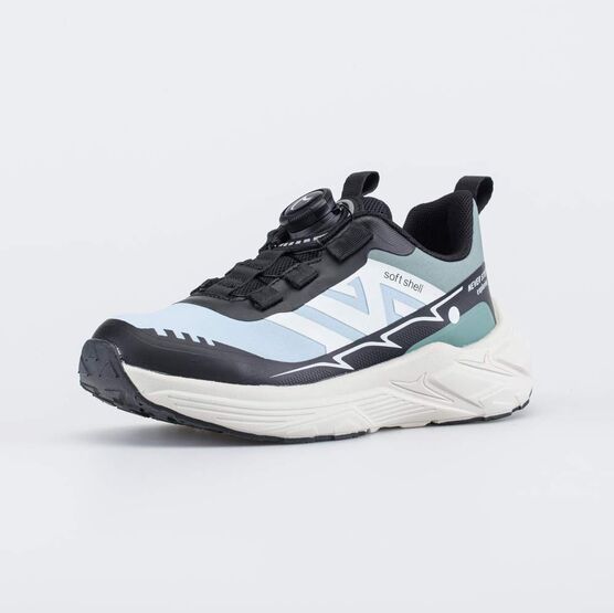 744285-12 Кроссовки с Softshell и быстрой шнуровкой для мальчики черный + серый