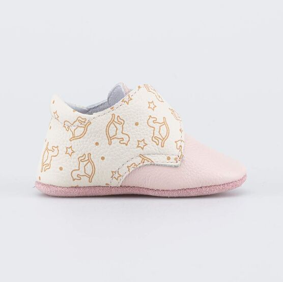 002138-21 Кожаные пинетки на липучке Коняшка для девочки розовый фото №2