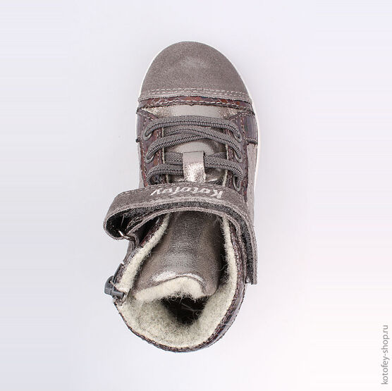 354021-31 Ботинки для девочки серый фото №4