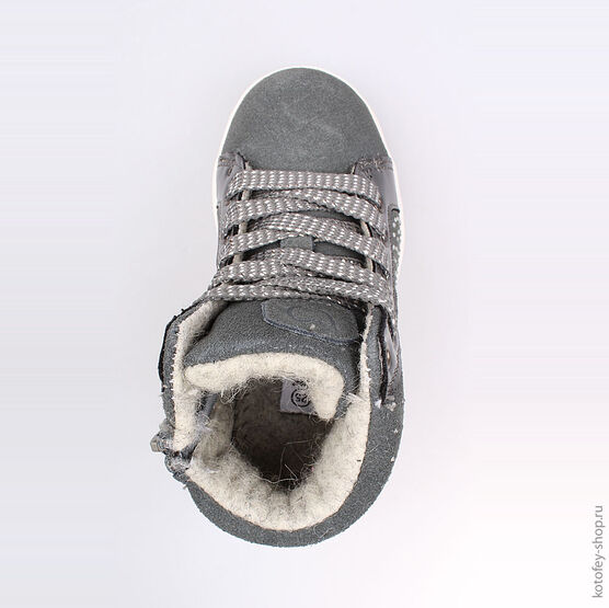 354017-32 Ботинки для девочки серый фото №4