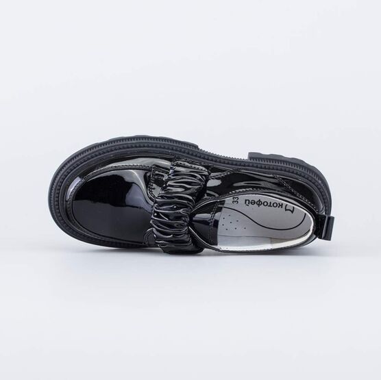 634161-21 Лаковые лоуферы для девочки для девочки черный фото №4