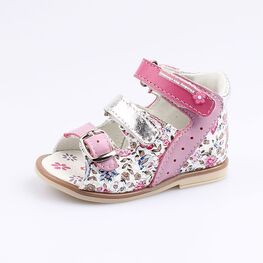 022088-22 Босоножки для девочки кожаные для девочки бел-сир