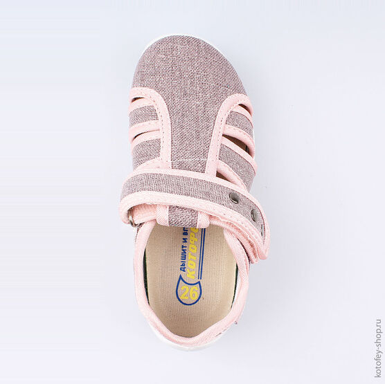 421024-11 Босоножки текстильные для девочки розовый фото №4