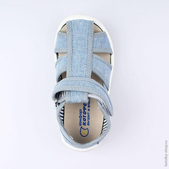 221053-11 Сандалии текстильные для мальчики голубой фото №4