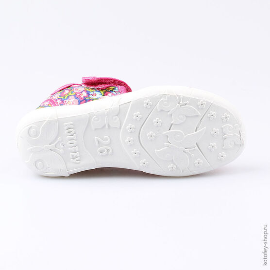421022-11 Босоножки текстильные для девочки фук-цве фото №3
