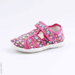 421022-11 Босоножки текстильные для девочки фук-цве