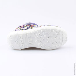 421022-12 Босоножки текстильные для девочки сир-цве фото №3