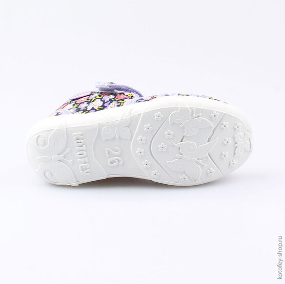 421022-12 Босоножки текстильные для девочки сир-цве фото №3