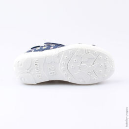 421033-11 Босоножки текстильные для девочки син-роз фото №3