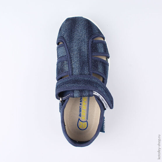 421006-19 Сандалии текстильные для мальчики светло-синий фото №4