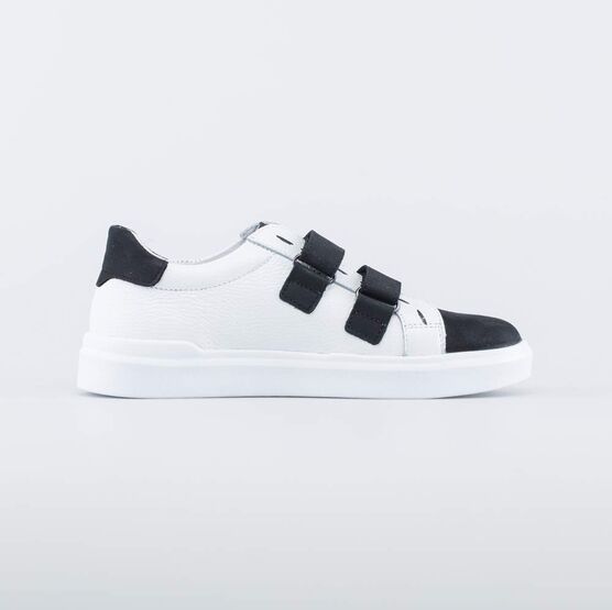 532282-21 Кожаные полуботинки на липучках для мальчики белый фото №2