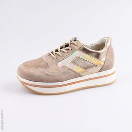 732195-24 Полуботинки для девочки беж-зол