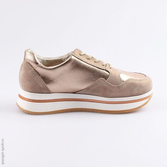 732195-24 Полуботинки для девочки беж-зол фото №2