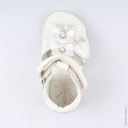 122129-21 Босоножки для девочки срб-бел фото №4