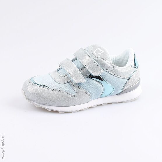 644217-72 Кроссовки на липучках для девочки голубой