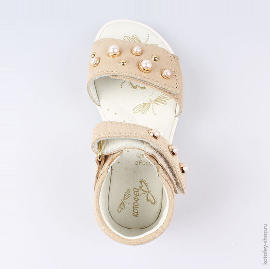 322076-24 Босоножки для девочки золотой фото №4