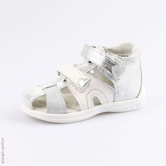 122110-24 Босоножки для девочки срб-бел