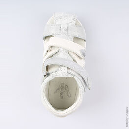 122110-24 Босоножки для девочки срб-бел фото №4