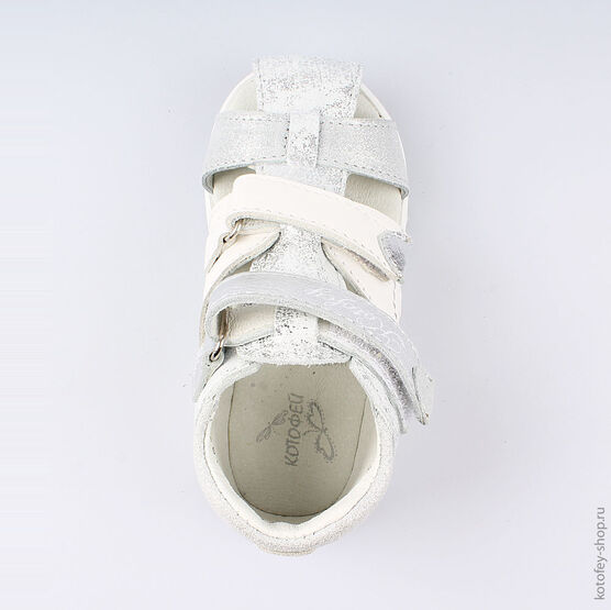 122110-24 Босоножки для девочки срб-бел фото №4