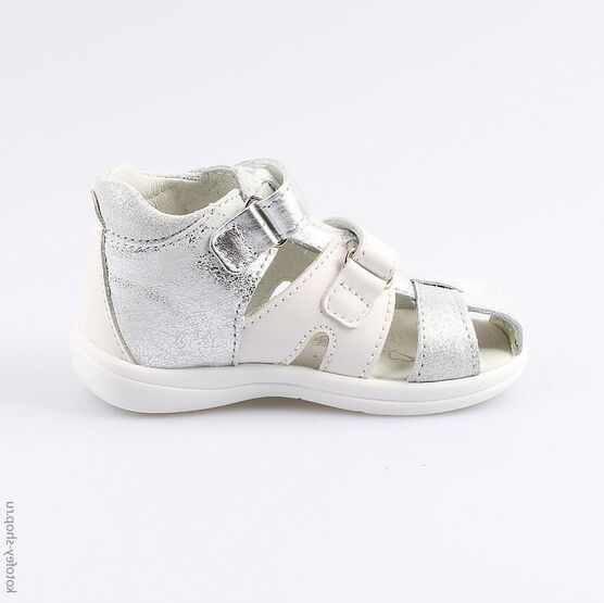 122110-24 Босоножки для девочки срб-бел фото №2